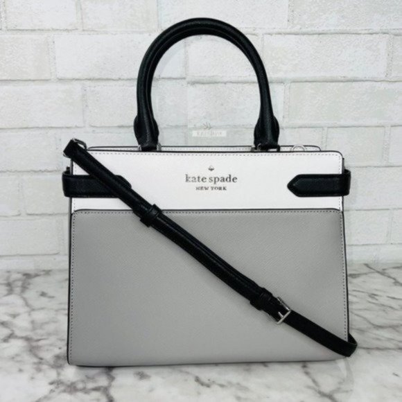 kate spade Handbags - Kate Spade Grey Colorblock Medium Satchel Crossbody